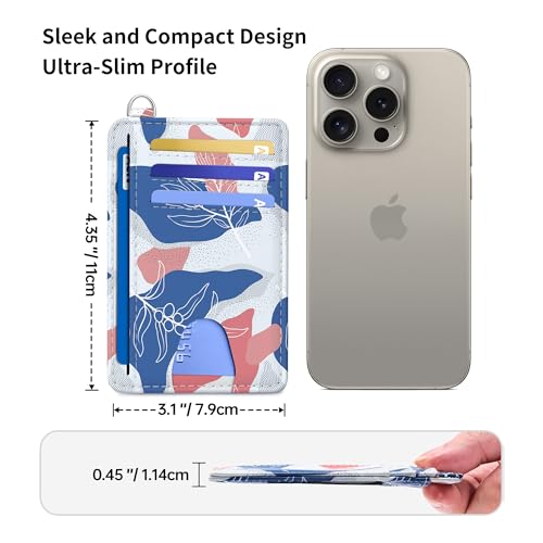 Image of Mayski Slim Wallet, Credit Card Holder for Women, Minimalist Front Pocket RFID Blocking Card Cases, Small Wallet Women Men(Leaves1)
