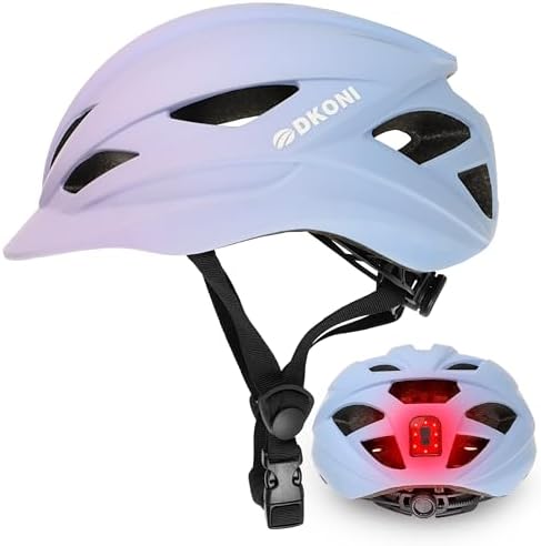 Bike Helmet Adult Urban:Bicycle Helmet for Men Women with USB Charge Detachable Taillight Helmets for Commuter Cycling Scooters