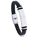Pulseras de joyería Joyería Vintage Cuero Tejido de Acero Inoxidable Pulsera de Hombres Simple Suave Pulsera de Cuero Pu Pulsera, Titanio, Sin piedras preciosas