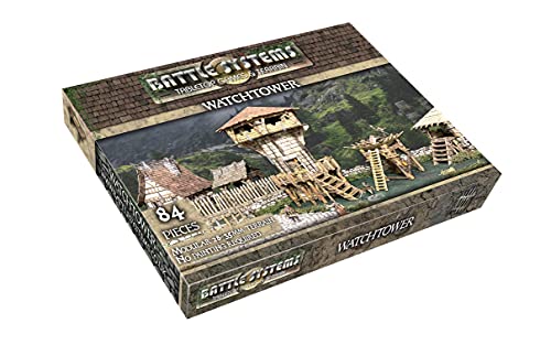 Battle Systems – Modular Fantasy Scenery – Perfect for Roleplaying and Wargames - Multi Level Tabletop Terrain for 28mm Miniatures – Colour Printed Model Diorama – DnD Warhammer (Watchtower)