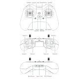 BETAFPV LiteRadio 4 Radio Transmitter z przełącznikiem 5D Trim Switch 10-CH regulowany, obsługuje połączenie Bluetooth, symulator FPV, wbudowany 2000 mAh, 1S Lipo Up to 8H, do drona/robota/stałego