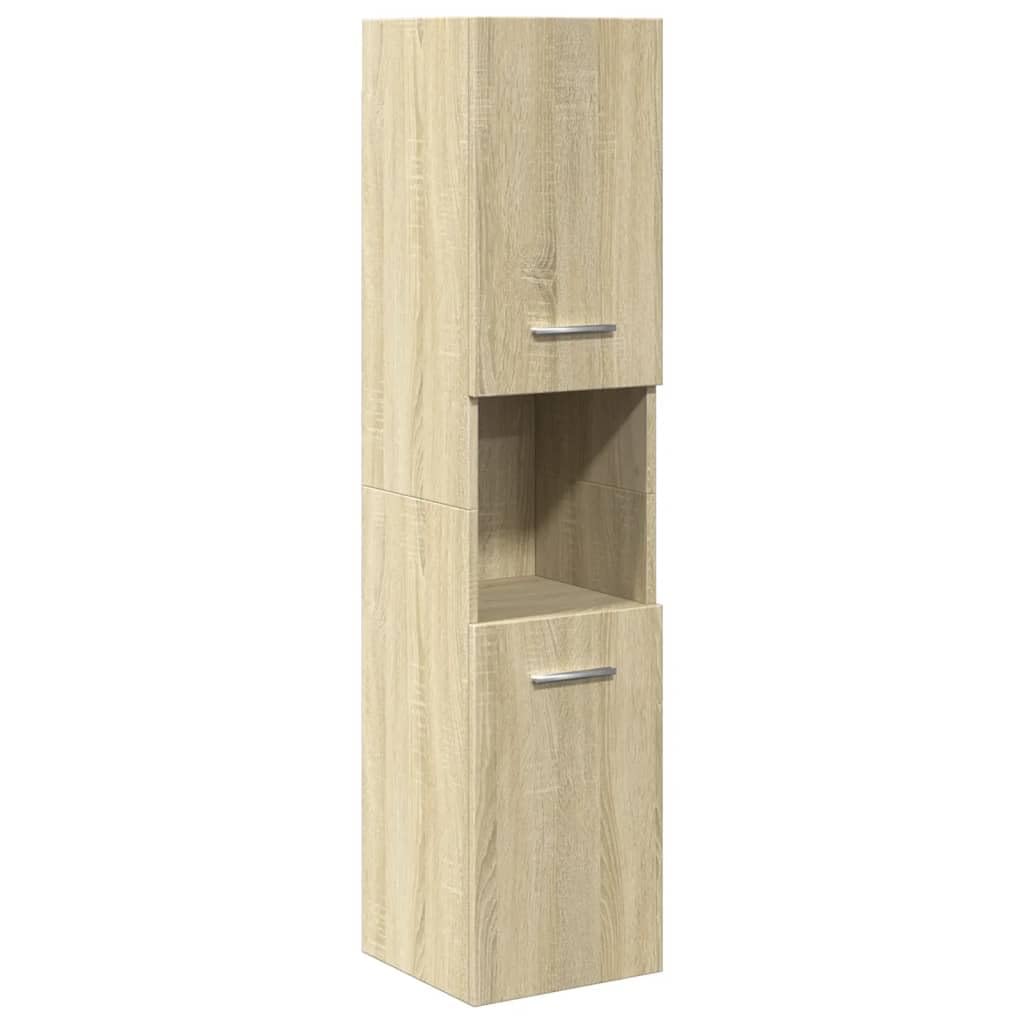 4-TLG. Badmöbel-Set Sonoma-Eiche Holzwerkstoff mit Waschbecken