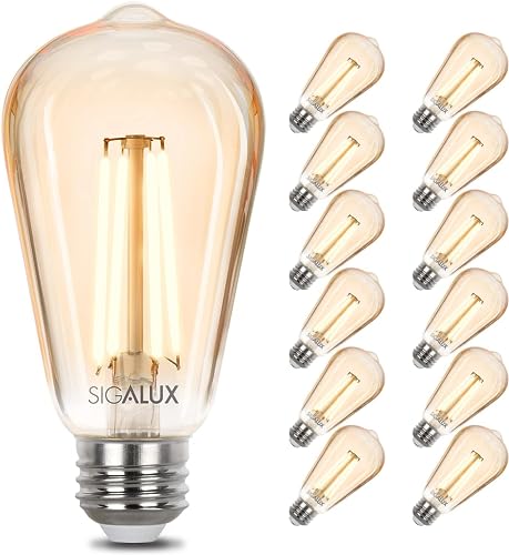 Sigalux Edison LED Light Bulbs, Dimmable Vintage Light Bulbs 40 W...