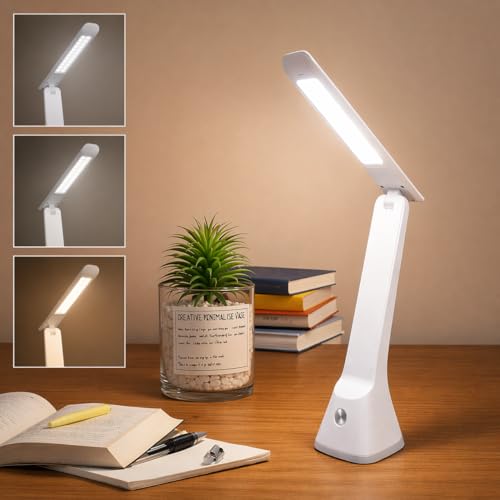 Image of One94Store Folding Desk Lamp | 1500mAh Battery, USB Rechargeable, 3-Level Brightness, 360 Bendable & Foldable | Portable LED Study Table Lamp for Reading, Students,Office & Home Use
