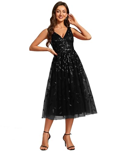 Robe de bal brillante col double V pour briller aux mariages