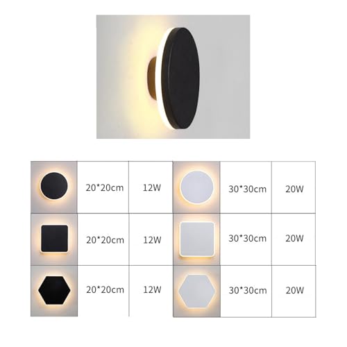 Luz de pared pasillo con diseño orbicular negro para ambientes modernos 6