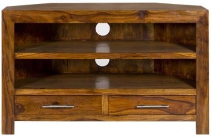 Cube Petite Sheesham corner TV Cabinet (Oaklands Furniture) [Energy Class A+++]