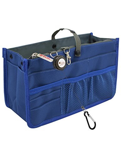 Dahlia Patented Handbag Purse Organizer Insert - Sturdy Flexible, Navy Blue #TOP6