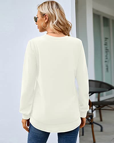 Image of MOLERANI Sweatshirts for Women Casual Long Sleeve Crewneck Shirt Tunic Tops | Pullovers, Soft Lightweight Warm Fabric, Loose Fit, Fall Winter Trendy Clothes, Daily Wear, Workout, Outdoor Outfits