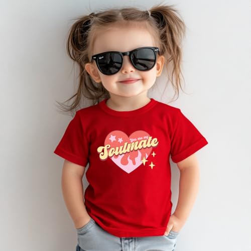Toddler Valentines Day Shirt Boys Girls Kids' Valentine's Day T-Shirts,3-6T, Love Letters, Red Hearts, Soulmate, Match...2