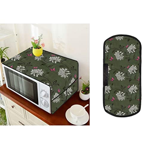 Image of Wings Star Oven Top Cover for LG 21 Litre Convection Microwave Oven MC2146BL Black - Microwave Top Cover with 4 Utility Pockets and 1 Oven Handle Cover KUM85