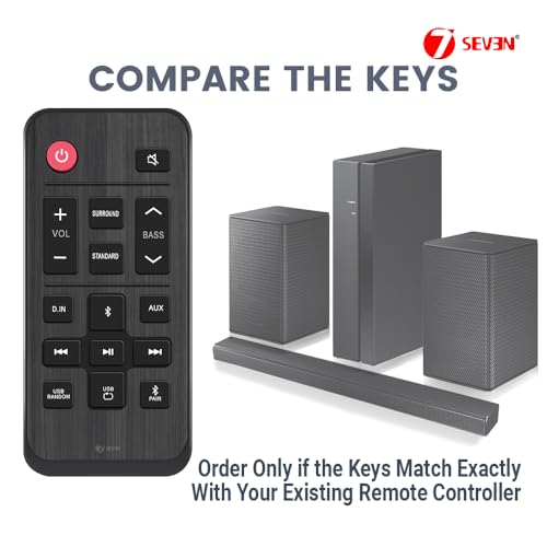 Image of 7SEVEN Compatible with Samsung Sound Bar Remote Control Original AH81-11699A Part Number Suitable for Home Theatre Amplifier Speaker System, Ensure Match Key-by-Key Exactly for Optimal Compatibility