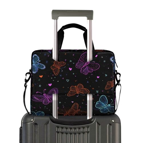 Maletín para laptop con diseño mariposas neón miniatura 4
