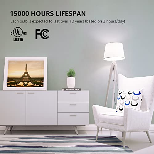 Lepro Dimmable Led Light Bulbs 60 Watt Equivalent, 9.5W 800Lm Daylight White 5000K, A19 E26 Standard Medium Base, Ul Fcc Listed, 15000 Hour Lifetime, 6 Packs #TOP1