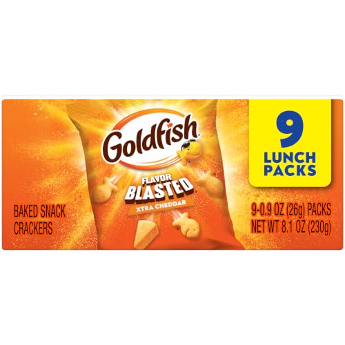 Goldfish Flavor Blasted Xtra Cheddar Cheese Crackers, Baked Snack Crackers, 0.9 oz On-the-Go Snack Packs, 9 Count Tray - image 6
