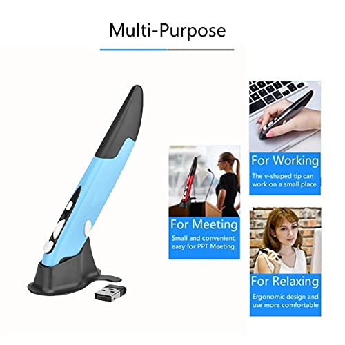 Gaomee Wireless Optical Pocket Pen Mouse, Usb Optical Pen Mouse 800/1200/1600 Dpi Adjustable Handwriting Mini Air Mouse Mice For Pc Laptop Notebook Computer (Blue) #TOP2