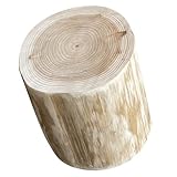 TEHAUX Massiver Holz Hocker Baumstamm Design Ø Höhe Robuster Naturholz Hocker für Wohnzimmer Dekoration und Vielseitige Nutzung als Beistelltisch oder Dekoartikel