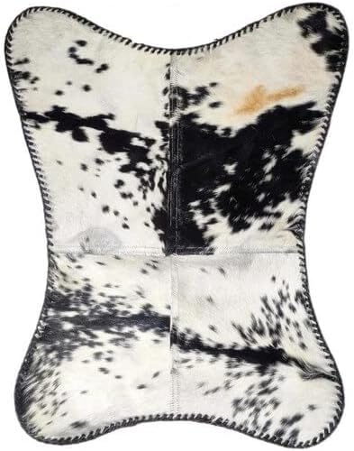 Orbit Art Gallery Handcrafted Leather Butterfly Chair with Original Hide Indian BKF Cowhide Cover Leather Cover Relaxing Chair with Free Wallet (Black n White) (Only Cover)