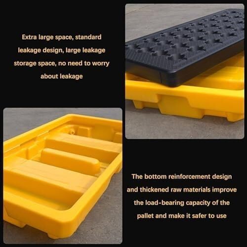Modular Stackable Spill Containment Pallets - Industrial Platforms for Warehouses, Factories, and Garages - Durable, Heavy-Duty, Eco-Friendly Solution for Hazardous Liquid Storage