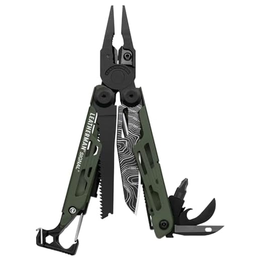 LEATHERMAN, Signal, 19-in-1 Multi-tool for Outdoors, Camping, Hiking, Fishing, Survival, Durable & Lightweight EDC, Made in the USA, Topographical Print
