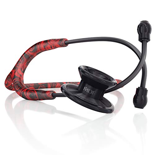 MDF Every Rose Black MD One Epoch Lightweight Titanium Stethoscope, Adult, Every Rose Tube, Black Chestpieces-Headset, MDF777TERBO