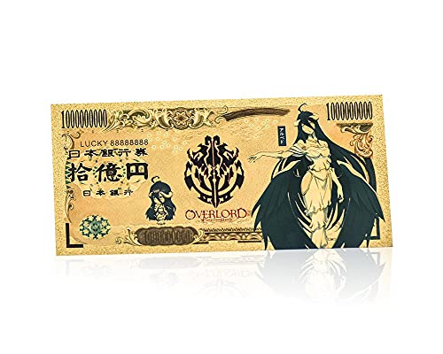 YJacuing Anime Overlord Gold Coated Banknote, Limited Edition Collectible Bill Bookmark (5 PCS Collection) - Thumbnail 4