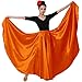Womens Full Ankle Length Retro Long Maxi Skirt for Dance Gypsy Costume Party Cosplay Renaissance Festival Faire (Orange)