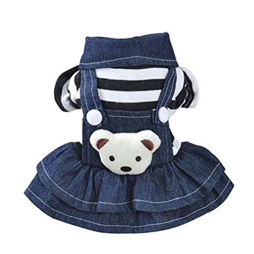 UKCOCO Vestidos Jeans Para Cães Alça Para Roupas De Animais De Estimação Vestido De Urso Saia Para T