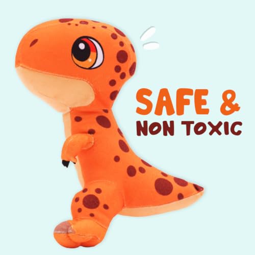 Image of Mutt of Course Jurassic T-Rex Squeaky Dog Toy | Dinosaur Interactive Plush for Pets Fun Chew Accessory