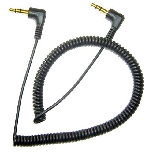 Black Coiled Aux Cable Car Stereo Wire Audio Speaker Cord 3