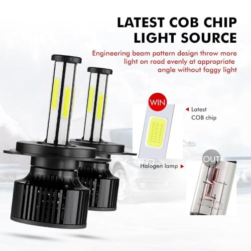 Image of H4 /9003 /HB2 LED Headlight Bulbs with Mini Projector Lens Canbus Hi /Lo Beam LED Headlight Kit for Headlight (6 SIDE 200 WATT)
