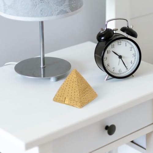 Image of Homoyoyo Egyptian Pyramid Statue: Pyramid Model Vintage Ancient Building Model Egypt Souvenirs Resin for Aquarium Terrarium Zen Sand Table Decor Golden