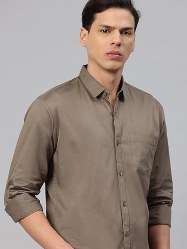 Image of Majestic Man Men's Cotton Slim Fit Solid Casual Shirt