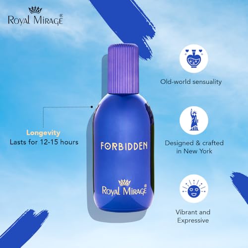 Royal Mirage Forbidden Eau de Toilette for Women & Men - Bold Floral Oriental Perfume Spray with Citrus & Amber Notes - 3.4 oz / 100ml
