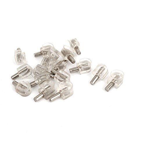 Furniture Cupboard Shelf Support Lug Pin Silver Tone Clear 17 Pcs