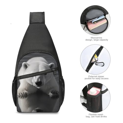 Mochila deportiva tipo bandolera blanco con dibujo animal miniatura 5