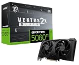 msi Gaming RTX 5060 Ti 16G Ventus 2X OC Black Plus Graphics Card (16GB GDDR7, 128-bit, Extreme Performance: 2617 MHz, DisplayPort x 3 2.1a, HDMI 2.1b, NVIDIA Blackwell Architecture)