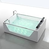 WhirlWell 71x47 in. Freestanding Whirlpool Thermostatic Bathtub with Left/Right Drain, Dual Glass Panels, LED Light, Bluetooth, Water & Air Jets, UL Motor & Blower, Digital Control, White Acrylic WhirlWell 71x47 in. Freestanding Whirlpool Thermostatic Bathtub with Left/Right Drain, Dual Glass Panels, LED Light, Bluetooth, Water & Air Jets, UL Motor & Blower, Digital Control, White Acrylic