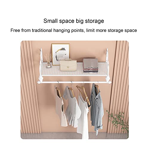 Portant à vêtements mural pour optimiser les petits espaces avec penderie 80 cm