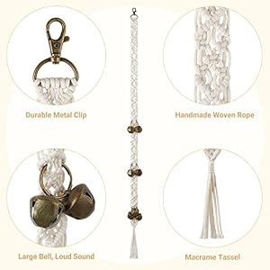 Mkono Canine Bell for Door Potty Coaching, Canine Doorbell Handmade Macrame Bells for Canine to Ring to Go Outdoors for Door Knob Adjustable Hanging Door Bell, Coaching Your Pet The Simple Means, Ivory Mkono Canine Bell for Door Potty Coaching, Canine Doorbell Handmade Macrame Bells for Canine to Ring to Go Outdoors for Door Knob Adjustable Hanging Door Bell, Coaching Your Pet The Simple Means, Ivory