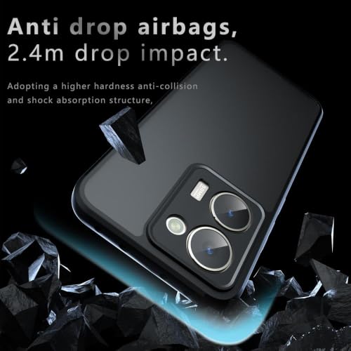 Image of Matte PC+TPU Back Cover Case for Realme P3 Ultra 5G, Air Bag Protection, Anti-Fingerprint, Micro Arc Edge, Never Turns Yellow, Skin-Friendly Feel, Black
