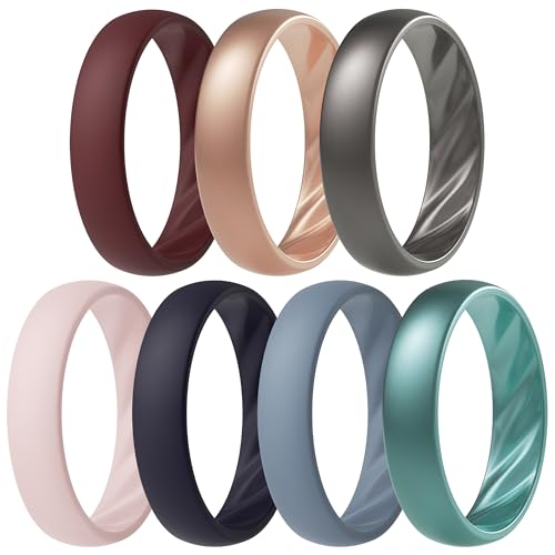 Lot de 7 alliances en silicone femme cadeau idéal pour femme sportive