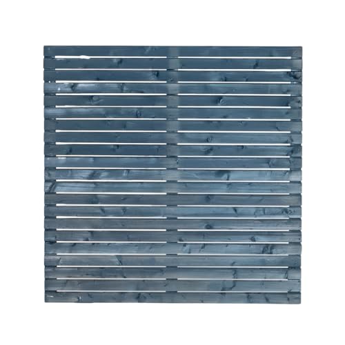 Sichtschutz Zaun Rhombus Kiefer Holz Grau lasiert 540 x 180 cm (BxH) Gartenzaun - 3 Zaunfelder und 4 Pfosten inkl. Montagematerial Garten Lamellenzaun