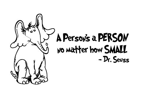 Customvinyldecor Vinyl Wall Decal Quote A Person's A Person No Matter How Small With Silhouette Of Horton | Home Decor Sticker For Bedroom, Playroom, Or Classroom #TOP27