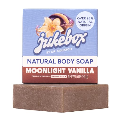 JUKEBOX Natural Womens Bar Soap Creamy Lather Shower & Bath Soap Crafted Using Cold Process With Natural Oils No Harsh Ingredients Moonlight Vanilla 5oz