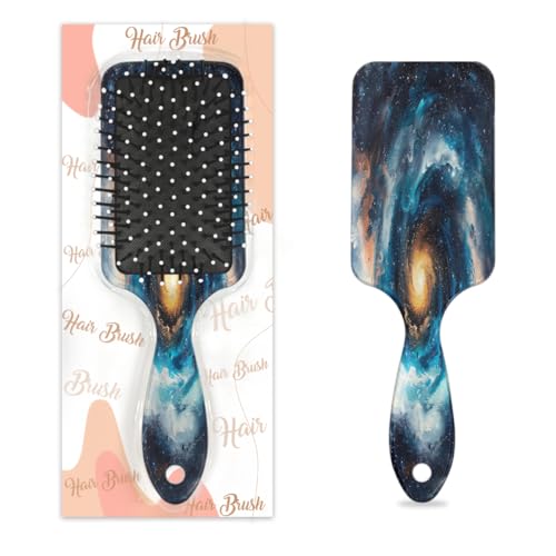 Spazzola districante per capelli da uomo e donna, spazzola flessibile con setole morbide (vortice interstellare)