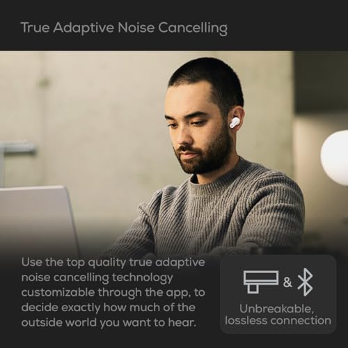 AKG N5 Hybrid TWS Casque – Son cristallin sans Fil, True Adaptive Noise Cancelling, Qualité d'appel certifiée Zoom, Autonomie de 40h, Protection IP54, Bluetooth, USB-C, Blanc