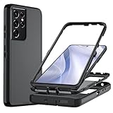 Ylzhe for Samsung Galaxy S21 Ultra Case, 3 Layer Rugged Durable Shockproof Case for Samsung S21 Ultra Case,Military Grade Drop Protection Phone Case for Galaxy S21 Ultra 5G Black