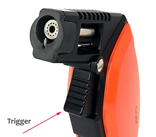 Zico Zd58 4-1/4" Gun Torch Lighter Heavy Metal Butane Refillable From Veryhobby (Gold) #TOP4