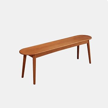Solid Wood Bench,Modern Entry Stool,Indoor Kitchen Table Bench,for Living Room Hallway Bedroom.Red Walnut,55.1x11.8x17.7in